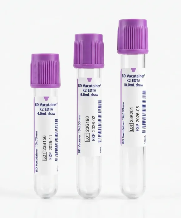 Tubo de Extracción de Sangre Tapa Morada 4, 6 y 10 ml